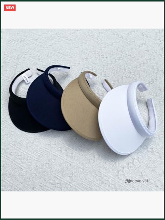 4 Pack Clip On Sun Visor Hats for Women Men Wide Brim Adjustable Sports Golf main image 2